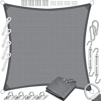 Immagine di KESSER® Tenda a vela, parasole, paravento Tessuto HDPE idrorepellente e antivento, robusto stabile per ombreggiare il giardino, balcone o terrazzo, Crema, 2x2m