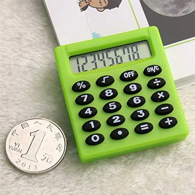 Immagine di POWERTOOL Calcolatrice tascabile, con tasca piccola, per scuola/bambini/casa/ufficio/infermieri, solare/batteria, completamente funzionale, display a 8 cifre, feste, regali, eventi, verde, 1 pezzo
