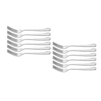 Immagine di Otto Koning Anna Set di 12 forchette da tavolo, acciaio inox, finitura lucida a specchio, spessore 2,5 mm, design classico ed elegante.