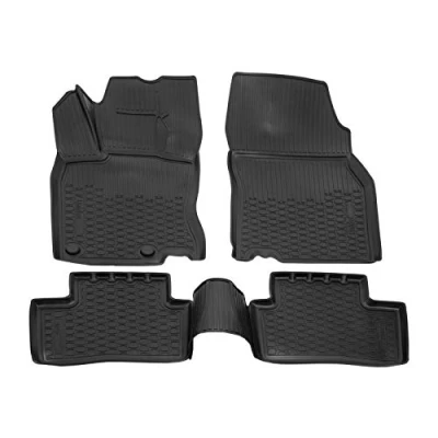 Immagine di NORM Liners 3D Tappeti Tappetini Auto In TPE Gomma Su Misura Per Kadjar dal 2015, Kit di 4 Pezzi, Inodore, Nero, Antiscivolo