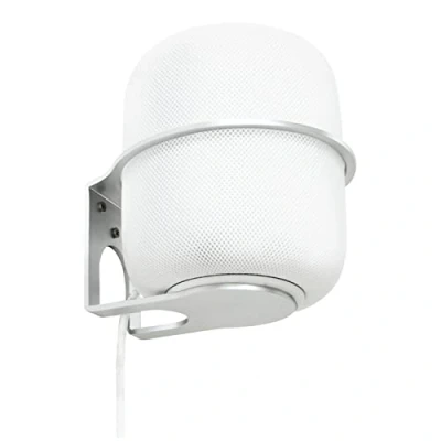 Immagine di Growalleter Supporto da Parete in Metallo per 2023 HomePod di Seconda Generazione/1a Generazione Altoparlante, Salvaspazio Compatibile con 2a/1a Gestione dei Cavi (Argento)