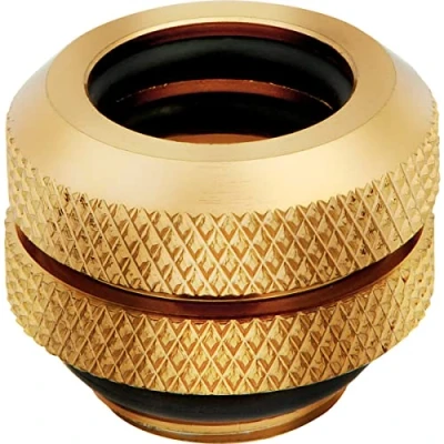 Immagine di Corsair Hydro X Series XF Hardline da 12 mm OD Raccordi, Confezione Quattro (Filettature Delle Porte BSPP G1/4 di Pollice, Design a Doppio O Ring, Compatibili con gli Adattatori X) Oro