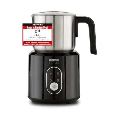 Immagine di Caso Crema &amp; Choco Black, Multiuso piacere del latte grazie alle 4 funzioni, adatto per vegetale, contenitore in acciaio inox con manico isolante, display touch LED, colore nero, 1665