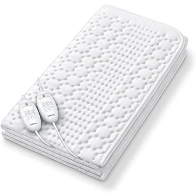 Immagine di Beurer TS 26 Coprimaterasso Termico Scaldaletto Matrimoniale, Micropile Traspirante, 2 Interruttori Separati per Zone Individuali in 3 Livelli, Dimensioni 140 x 150 cm