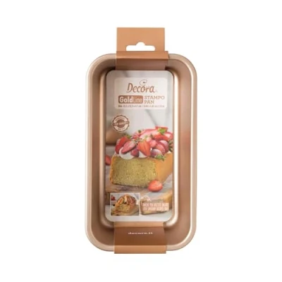 Immagine di Decora, 0070101 Stampo Gold Line Plumcake 23,1 X 12,9 7 cm, Ideale per Preparare dei Gustosi Plumcake, In Robusto Metallo Antiaderente