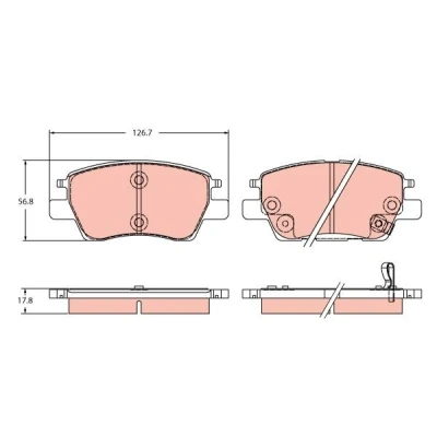 Immagine di TRW GDB2387 Kit pastiglie freno con segnalatore acustico usura OPEL: Astra K Hatchback, Van / Station Wagon