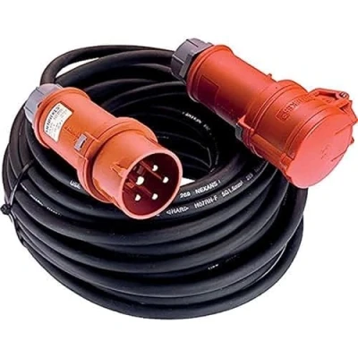 Immagine di AS Schwabe 60549 Alimentazione Prolunga 32 A Nero 10.00 m H07RN F 5G 4 mm² con invertitore di fase