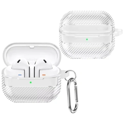 Immagine di YKNIUFLY Auricolari Bluetooth Custodia Compatibile con Samsung Galaxy Buds 3/Buds 3 Pro, TPU Morbido, Protezione Completa a 360, Cover Pro.(Trasparente)