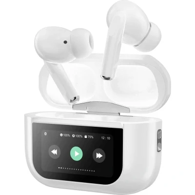 Immagine di MusicMan auricolari ANC Wireless Bluetooth 5.3, TWS con custodia di ricarica Touch Screen Type C, microfono incorporato, suono coinvolgente Cuffie intrauricolari leggere Pro BT X72