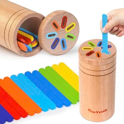 Immagine di HaoVrisn Giocattoli Montessori da Impilare e Ordinare 1 2 3 Anni, Giochi di Selezione Forme Colori Bambini Regali Compleanno