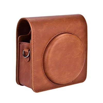 Immagine di Borsa per Fotocamera Istantanea, Custodia Protettiva in Pelle PU con Tracolla SQ6(Marrone)