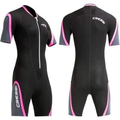 Immagine di Cressi Playa Lady Shorty, Muta High Stretch In Neoprene 2 5 Mm Donna, Nero/Rosa, S