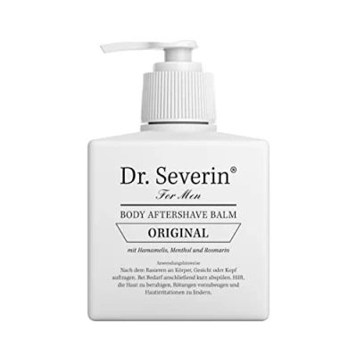 Immagine di Dr. Severin® Men Original balsamo dopobarba e per tutto il corpo post depilazione uomo crema idratante rasatura I vegano 2 in 1 dosatore a pompa