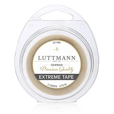Immagine di LUTTMANN® Extreme Tape 25 mm Premium Quality Hold nastro adesivo Lace front trasparente per sistemi di capelli, parti parrucche, Toupets &amp; Extensions