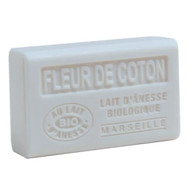 Immagine di Label Provence Savon de Marseille Sapone francese di latte asino biologico fresco Profumo fiori cotone Barrette da 60 g