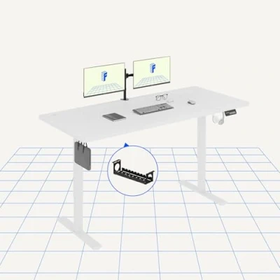 Immagine di FLEXISPOT 180 * 80cm Scrivania Regolabile in Altezza Elettrica Motorizzata Standing Desk,Pannello di controllo con memoria a 2 Livelli (Bianco)