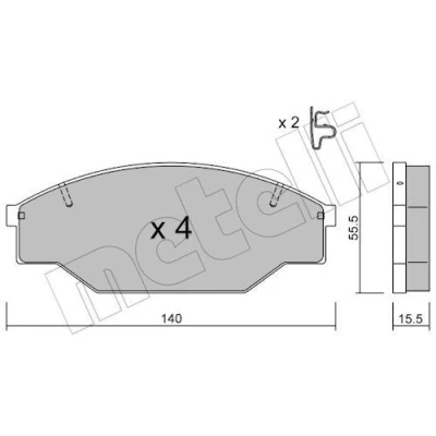 Immagine di METELLI 22 0227 0 Kit pastiglie freno con segnalatore acustico usura TOYOTA: HILUX 5 Pick up, 6 4 up