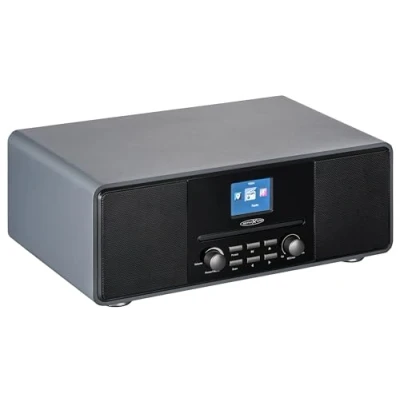Immagine di Reflexion HRA19DAB/GR Radio da tavolo DAB+, DAB, FM MP3, CD, Bluetooth, AUX, incl. telecomando, Speaker box, Funzione allarme Grigio