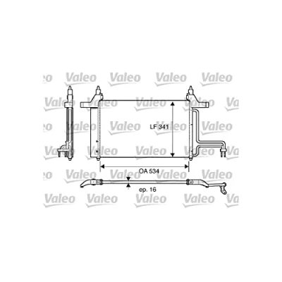 Immagine di VALEO 817669 Condensatore senza essiccatore Alluminio 341mm R134a FIAT: Stilo Multi Wagon