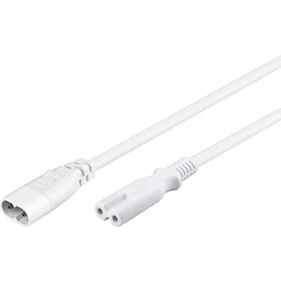 Immagine di Goobay 97200 Prolunga C7/C8, 2m Lunghezza del Cavo, Bianco