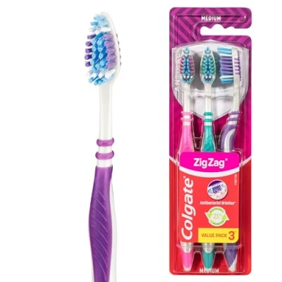 Immagine di Colgate Spazzolino da denti a zigzag, 3 pezzi (confezione 1)