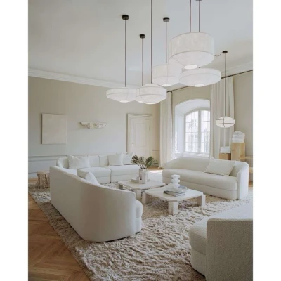 Immagine di New Works lampada a sospensione Kite, Ø 75 cm, bianco, 3 luci, in pile