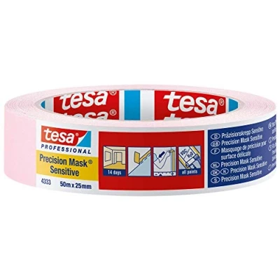 Immagine di tesa PRECISION SENSITIVE 04333 00018 02 Nastro crespato Präzisionskrepp® Rosa chiaro (L x L) 50 m 25 mm 1 pz.
