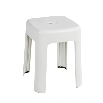 Immagine di Wenko Sgabello da Bagno Alaska, in plastica Robusta e Resistente con Piedini Antiscivolo, Colore Bianco, Dimensioni (L x H P): 37 45,5 cm