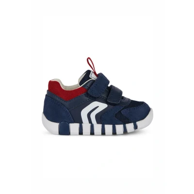 Immagine di Geox Iupidoo Scarpe primi passi per bambini, Taglia: 19, Navy dark red Pelle e tessuto