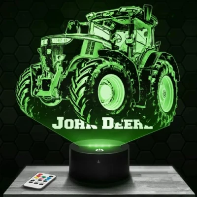 Immagine di Lampada da comodino, Luce notturna tattile J.Deere trattore agricolo illusione 3D LED, idea regalo di Natale per ragazzi e ragazze notte bambini o adulti TOP