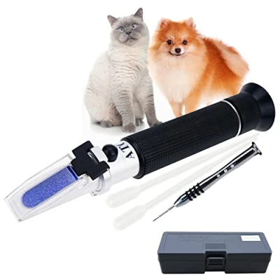 Immagine di Portatile Clinico Rifrattometro con ATC per Urina Specifico Gravità RI Misurazione di Pet Cane 1.000 1.060RI e Sangue Siero Proteina 2 14g/dl, Gratuito Pipettes