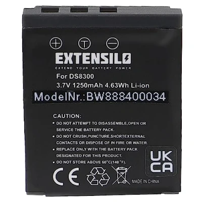 Immagine di EXTENSILO batteria sostituisce DS8330 1 per fotocamera digitale DSLR (1250mAh, 3,7V, Li Ion)