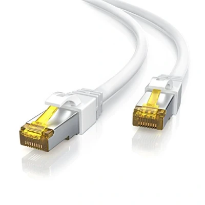 Immagine di CSL cavo di rete CAT 7 da 2 m, Gigabit Ethernet, LAN, 10000 Mbit, patch Cat.7, RAW S FTP PIMF, schermatura con connettore RJ 45, switch router, modem access point