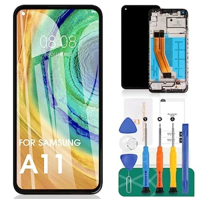 Immagine di Schermo di ricambio per Samsung Galaxy A11 M11 Display LCD A115F A115M Touch Screen Digitizer Assembly Kit riparazione con telaio (157,5 mm più piccolo)