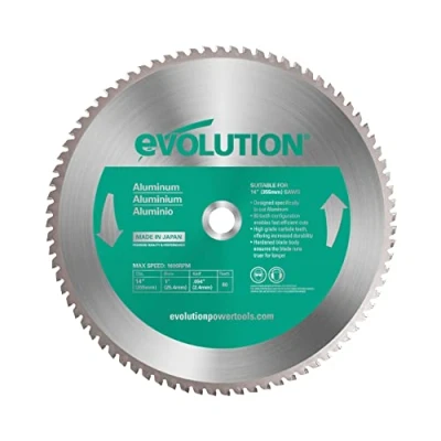 Immagine di Evolution A355TCT 80CS 355 mm Lama per taglio di alluminio metallo con punta in carburo che pratica non genera surriscaldamento, ronzii o scintille