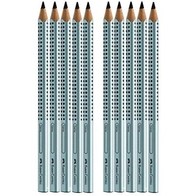 Immagine di Faber Castell 111997 12 matite Jumbo GRIP, durezza: B, colore fusto: argento (10, argento)
