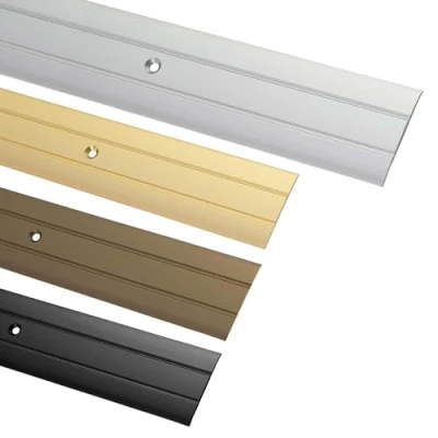 Immagine di Gedotec profilo di transizione da avvitare, in alluminio argentato, 90 cm, lunghezza 0,9 m, larghezza 37 mm, 1 guida per pavimenti, listello forato, inferiore