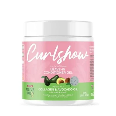 Immagine di ORS Curlshow Leave In Conditioner Gel 473 ml Balsamo con olio di cocco, glicerina e collagene idrolizzato per ricci forti sani Idrata lucentezza
