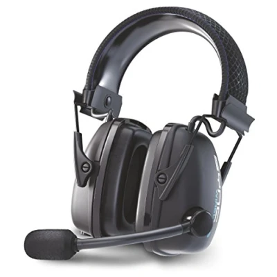 Immagine di Honeywell Howard Leight by 1034510 Cuffie stereo antirumore con jack di ingresso audio, non dielettrico, porta ricarica USB, microfono ad asta manica a vento, nero, SNR 32 dB (1 pezzo)