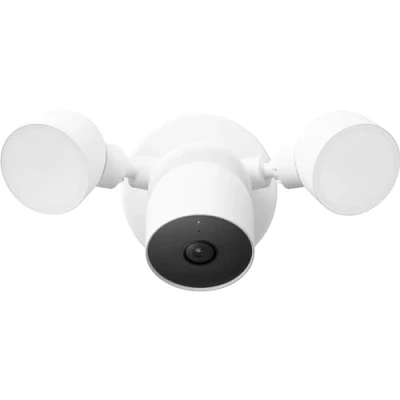 Immagine di Google Nest Cam con luce di inondazione, esterno cavo, telecamera sicurezza intelligente GPLE9, Snow