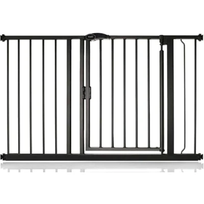 Immagine di Safetots Cancelletto per Scale a Chiusura Automatica Pressione, 118.2 cm 125.2 cm, Nero opaco, Bambini, Barriera di Sicurezza Bambini