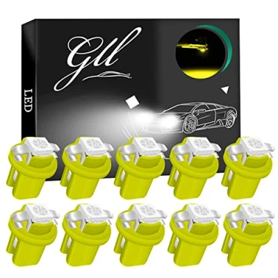 Immagine di Grandview 10pcs Giallo T5 B8.5 Lampadine Cruscotto a LED 1 5050 SMD per Tachimetro Auto Strumento Indicatore del Pannello Luminoso Lampada Garanzia di 2 Anni