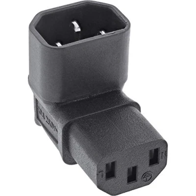 Immagine di InLine® 16723F Adattatore di alimentazione IEC 60320 C14/C13, angolo superiore/inferiore, 3 poli