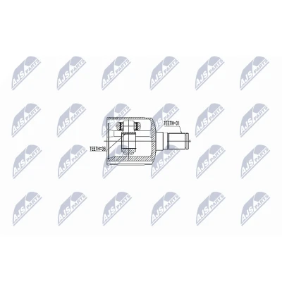 Immagine di NTY NPW MZ 047 Kit Giunto Omocinetico Trasmissione automatica Assale anteriore Sx, Dx, sul lato del cambio, ruota