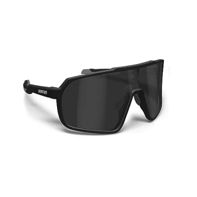 Immagine di Bertoni Occhiali Sportivi Ciclismo MTB Running per Uomo Donna in TR90 100% Protezione UV mod. GEMINI (Nero Opaco/Nero Lucido Lente Specchiata Argento)
