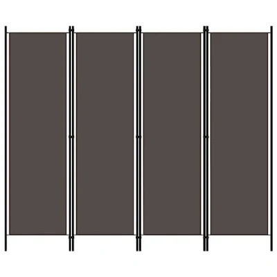 Immagine di vidaXL Paravento a 4 Pannelli Divisorio Separè Pannello Byobu Pieghevole Schermo Separatore Ambienti Interni Protezione Privacy Antracite 200x180 cm
