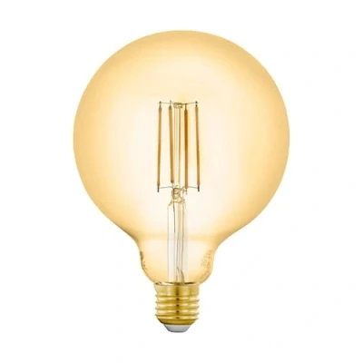 Immagine di Eglo connect.z Smart Home lampadina Led E27, G125, ZigBee, app e controllo vocale, dimmerabile, bianco caldo, 650 lumen, 6 W, vintage ambra