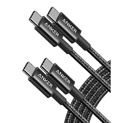 Immagine di Anker Cavo di ricarica USB C a da 1,8 m lunghezza, confezione doppia, con Power Delivery per MacBook Pro 2020, iPad Galaxy S20, Switch, Pixel, LG, Tablet e (nero)