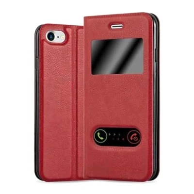 Immagine di Cadorabo Custodia Libro per Apple iPhone 7 / 7S 8 SE 2020 in ROSSO ZAFFERANO con Funzione Stand e Chiusura Magnetica Portafoglio Cover Case Wallet Book Etui Protezione