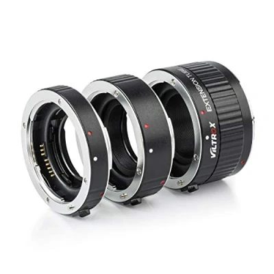 Immagine di VILTROX DG C Tubo di Prolunga Macro Messa a Fuoco Automatica con Montaggio in Metallo Anello Adattatore (12mm+20mm+36mm) per Canon EF S Obiettivo &amp; Fotocamera 5D 7D 800D 760D 700D 80D 70D 1300D
